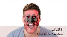  Presentation with albania - Amazing presentation theme having screaming man with albania flag backdrop and a  colored foreground