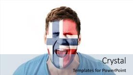  Presentation with italian flag painted - Colorful PPT theme enhanced with screaming man with norway flag backdrop and a  colored foreground