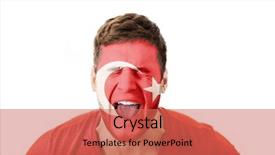  Presentation with turkey - Presentation design with screaming man with turkey flag background and a coral colored foreground