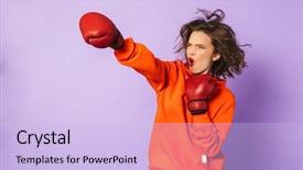  Presentation with purple wall - PPT theme enhanced with isolated over purple background wall background and a light blue colored foreground