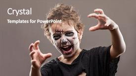  Presentation with walking dead - Presentation theme enhanced with screaming walking dead zombie child background and a gray colored foreground