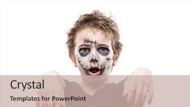  Presentation with walking dead - Slides enhanced with screaming walking dead zombie child background and a soft green colored foreground