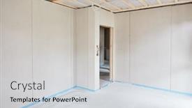  Presentation with house building - Slides consisting of screed-dries-after-being-laid background and a light gray colored foreground