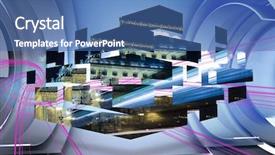  Presentation with structure design - Audience pleasing slide set consisting of screen against abstract pink design backdrop and a ocean colored foreground