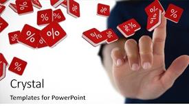  Presentation with executive brief - Slides consisting of screen against percent sign vector background and a white colored foreground