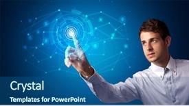  Presentation with displaying - Beautiful slides featuring screen displaying keys and locks backdrop and a ocean colored foreground