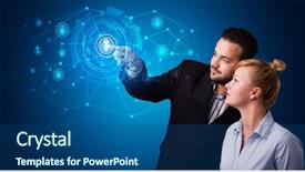  Presentation with military 3d drone hologram wireframe - Colorful presentation theme enhanced with screen displaying keys and locks backdrop and a ocean colored foreground