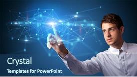  Presentation with displaying - Slide set enhanced with screen displaying modern web system background and a ocean colored foreground