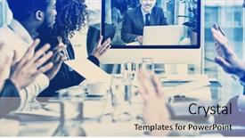  Presentation with video conference - Presentation theme having screen during video conference background and a lemonade colored foreground