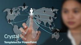  Presentation with touch screen - PPT layouts consisting of screen for social network background and a ocean colored foreground