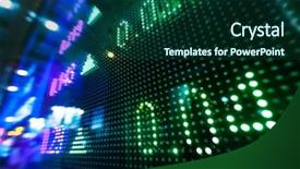  Presentation with price - Cool new theme with bourse - stock market price on display backdrop and a forest green colored foreground