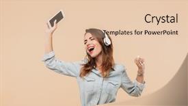  Presentation with music singing - Theme having screen mobile phone and sing background and a lemonade colored foreground