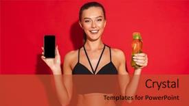  Presentation with blank portrait a4 - Presentation design consisting of screen mobile phone and water background and a red colored foreground