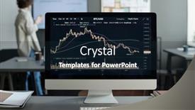  Presentation with financial - Presentation design consisting of screen-of-computer-with-financial background and a wine colored foreground