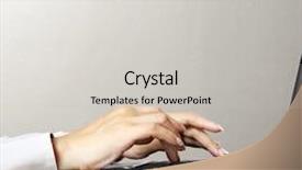  Presentation with keyboard - Presentation theme consisting of screen printing - hands on the laptop keyboard background and a light gray colored foreground