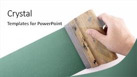  Presentation with photo - Amazing slide set having details of multicolor mosaic floor for background backdrop and a gray colored foreground