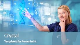  Presentation with biology - Theme with screen with biology and genetic background and a teal colored foreground