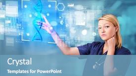  Presentation with biology - PPT theme having screen with biology and genetic background and a teal colored foreground