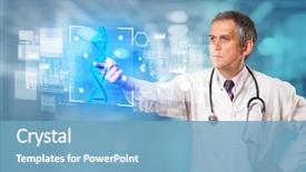  Presentation with biology - Colorful PPT theme enhanced with screen with biology and genetic backdrop and a teal colored foreground