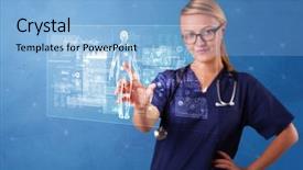  Presentation with crystal blue wave - Slides enhanced with screen with full body analyze background and a light blue colored foreground