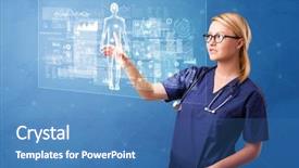  Presentation with blue - PPT theme enhanced with screen with full body analyze background and a teal colored foreground