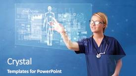  Presentation with blue - PPT theme featuring screen with full body analyze background and a teal colored foreground