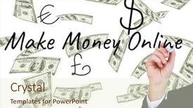  Presentation with money online - Slide deck enhanced with screen with money icon background and a cream colored foreground