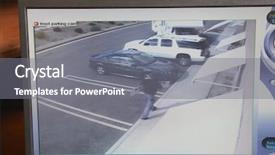  Presentation with security camera - Amazing PPT layouts having screen with picture from security backdrop and a gray colored foreground