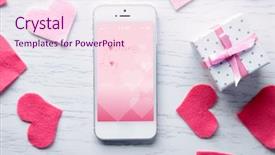 Presentation with hearts - Colorful slides enhanced with screensaver - white smart phone with hearts backdrop and a pink colored foreground