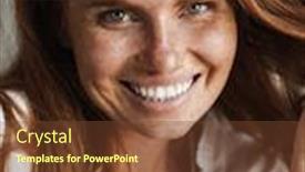  Presentation with ginger - PPT theme enhanced with screenshot-of-happy-ginger-woman background and a tawny brown colored foreground