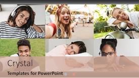  Presentation with people - Theme enhanced with screenshot-of-happy-multinational-people background and a coral colored foreground