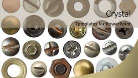  Presentation with heads - Slides featuring screw heads and other metal background and a coral colored foreground