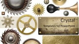  Presentation with heads - Theme consisting of screw heads gears textures background and a coral colored foreground
