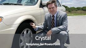  Presentation with unhappy - Slides enhanced with screw in his flat tire background and a dark gray colored foreground