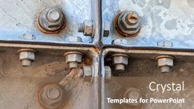  Presentation with water tank - Presentation theme featuring screw-joint-with-rubber background and a violet colored foreground