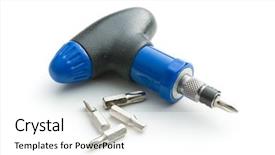  Presentation with bits - Beautiful PPT layouts featuring screwdriver and bits isolated on white background backdrop and a white colored foreground