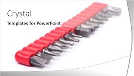  Presentation with bits - PPT theme enhanced with screwdriver-bits-set-isolated background and a white colored foreground