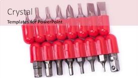  Presentation with bits - Amazing slide set having screwdriver-bits-set-isolated backdrop and a coral colored foreground