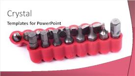  Presentation with bits - Cool new PPT theme with screwdriver-bits-set-isolated backdrop and a white colored foreground