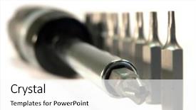  Presentation with bits - Amazing presentation having screwdriver with bits closeup view backdrop and a white colored foreground