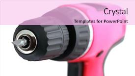  Presentation with drill - Cool new theme with screwdriver with silver drill black backdrop and a  colored foreground