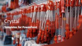  Presentation with nobody - Colorful presentation enhanced with screwdrivers-on-racks-closeup-tool backdrop and a tawny brown colored foreground
