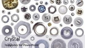  Presentation with chromed screw nuts and bolts - Amazing slide deck having screws and nuts heads set backdrop and a light gray colored foreground
