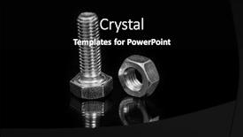  Presentation with nuts - Cool new PPT theme with screws and nuts on a black background backdrop and a black colored foreground