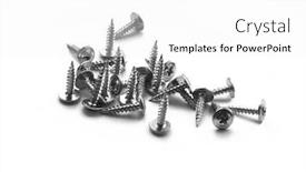  Presentation with background - Presentation theme enhanced with screws-closeup-on-a-white background and a white colored foreground