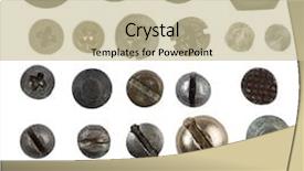  Presentation with chromed screw nuts and bolts - Beautiful slides featuring screws nails bolts heads isolated backdrop and a soft green colored foreground