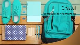  Presentation with backpack - Beautiful slides featuring scribbler - backpack and school supplies backdrop and a  colored foreground