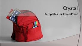  Presentation with backpack - Amazing presentation theme having scribbler - backpack with school supplies backdrop and a  colored foreground