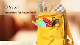  Presentation with pineapple a yellow wooden - Amazing presentation theme having scribbler - yellow backpack with school supplies backdrop and a lemonade colored foreground