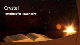  Presentation with candle - Beautiful PPT layouts featuring scripture - bible on the table backdrop and a black colored foreground
